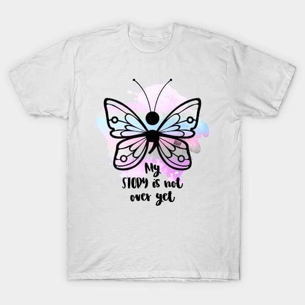 BUTTERFLY (;) DEPRESSION LGBTQ INTERSEX PRIDE FLAG T-Shirt by porcodiseno